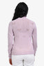 Adam Lippes Purple Cashmere Floral Detail Long Sleeve Turtleneck Sweater Size XS
