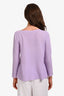 Loro Piana Purple Cashmere/Silk Ribbed Boatneck Sweater Size 42
