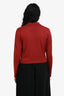Etro Red Silk Knit Cropped Polo Sweater Size 42