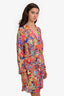 Pre-Loved Chanel™ Spring 2008 Pink/Orange Kaleidoscopic Printed Jersey Zip-Up Mini Dress Size 40