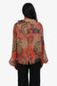 Pre-Loved Chanel™ Brown Multicoloured Silk CC Blouse Size 38