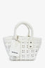 Balenciaga White Patent Woven XXS 'Bistro' Basket Bag