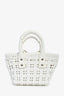 Balenciaga White Patent Woven XXS 'Bistro' Basket Bag