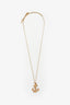 Saint Laurent Gold Toned 'Anchor' Pendant Necklace