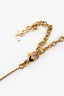Saint Laurent Gold Toned 'Anchor' Pendant Necklace