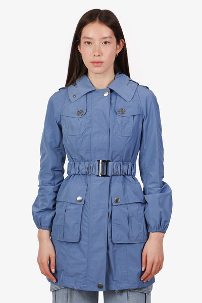 Burberry Blue Belted Lightweight Parka Size US 2 – Mine & Yours