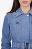 Burberry Blue Belted Lightweight Parka Size US 2