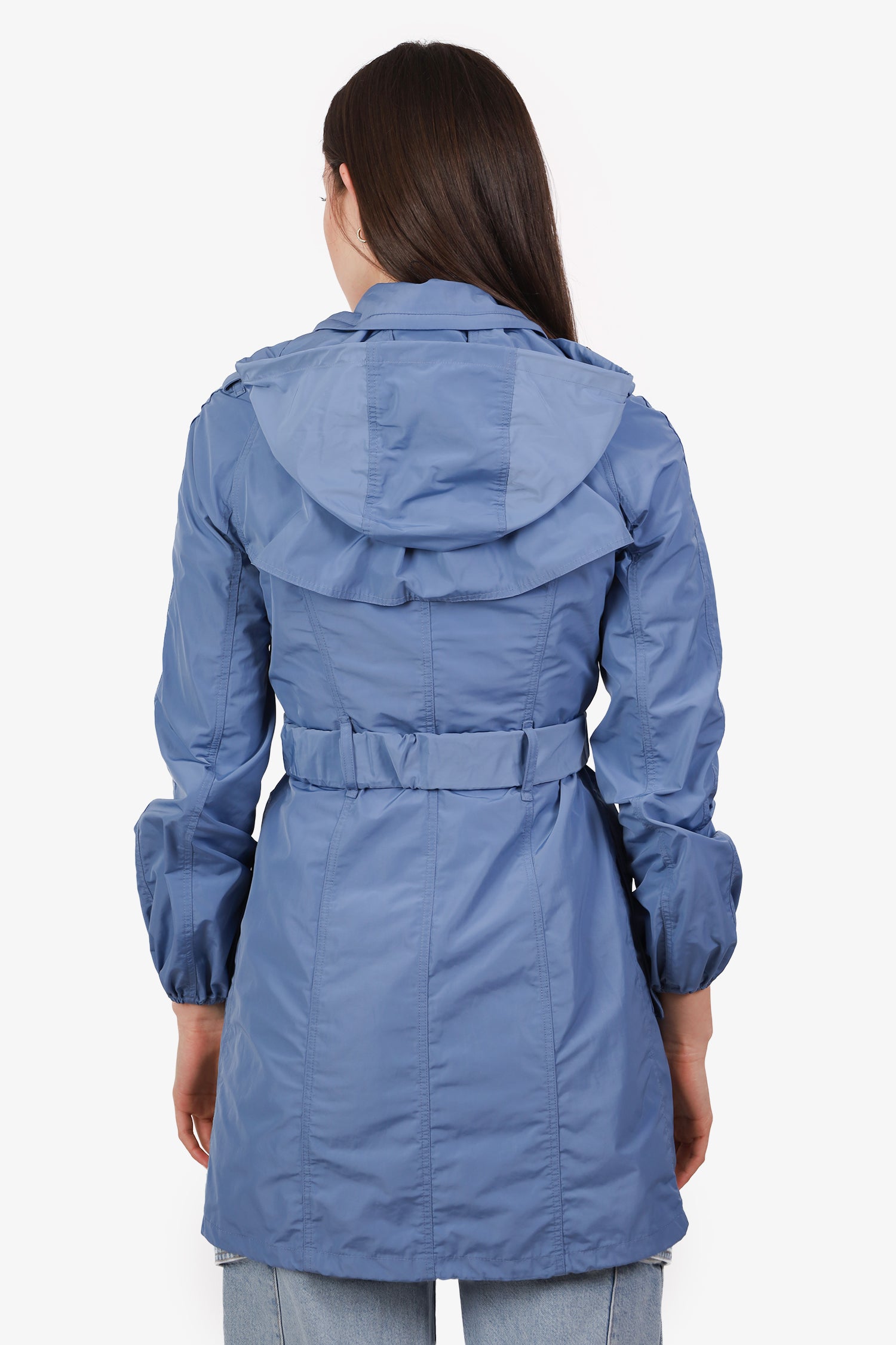 Burberry Blue Belted Lightweight Parka Size US 2 – Mine & Yours
