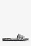 Givenchy Black/White Cloth Embroidered Sandals Size 36