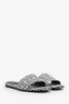 Givenchy Black/White Cloth Embroidered Sandals Size 36