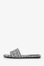 Givenchy Black/White Cloth Embroidered Sandals Size 36