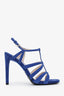 Prada Blue Suede Strappy Ankle Heels Size 36