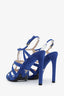 Prada Blue Suede Strappy Ankle Heels Size 36
