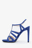 Prada Blue Suede Strappy Ankle Heels Size 36