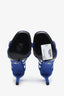 Prada Blue Suede Strappy Ankle Heels Size 36