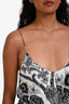 Caroline Constas White/Black Silk Printed Asymmetrical Skirt + Cropped Tank Set Size XS
