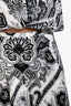 Caroline Constas White/Black Silk Printed Asymmetrical Skirt + Cropped Tank Set Size XS
