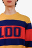 Gucci Yellow/Blue/Red Wool Gucci 100 Sweater Size S Mens