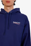 Balenciaga Blue Campaign Logo Print Hoodie Size L Mens