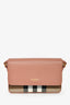 Burberry Pink Leather/House Check Canvas Crossbody Bag