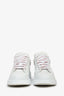 Alexander McQueen White Leather/Pink Croc Embossed Sneakers Size 38.5