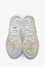 Alexander McQueen White Leather/Pink Croc Embossed Sneakers Size 38.5