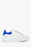 Alexander McQueen White Leather/Electric Blue Suede Sneakers Size 38