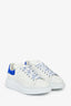 Alexander McQueen White Leather/Electric Blue Suede Sneakers Size 38