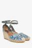 Valentino Blue Denim Canvas/Leather Butterfly Rockstud Espadrilles Size 39