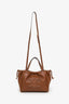 Celine 2024 Brown Leather Triomphe Cabas Drawstring Small Top Handle Bag With Strap