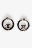 Pre-Loved Chanel™ 2023 Palladium Plated Strass CC Round Earrings