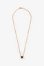 Hermès Gold Toned Metal/Dark Teal Mini H Pop Necklace