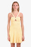 Alaïa 2022 Yellow Spiral Skater Mini Dress Size 36