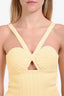 Alaïa 2022 Yellow Spiral Skater Mini Dress Size 36