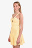Alaïa 2022 Yellow Spiral Skater Mini Dress Size 36