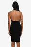 Norma Kamali Black Deep-V Tie Detail Halterneck Midi Dress Size XXS