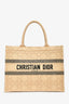 Christian Dior 2023 Beige Raffia Medium Dior Book Tote