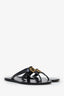 Gucci Black Leather 'GG' Marmont Sandals Size 41