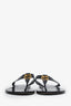 Gucci Black Leather 'GG' Marmont Sandals Size 41