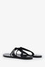 Gucci Black Leather 'GG' Marmont Sandals Size 41