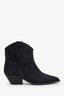 Isabel Marant Black Suede Western Ankle Boots Size 39
