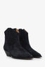 Isabel Marant Black Suede Western Ankle Boots Size 39