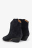 Isabel Marant Black Suede Western Ankle Boots Size 39