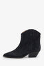 Isabel Marant Black Suede Western Ankle Boots Size 39