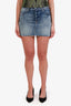 Frame Blue Denim Mini Distressed Mini Skirt Size 26