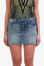 Frame Blue Denim Mini Distressed Mini Skirt Size 26