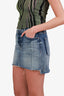 Frame Blue Denim Mini Distressed Mini Skirt Size 26