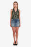 Frame Blue Denim Mini Distressed Mini Skirt Size 26