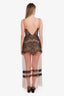 For Love & Lemons Beige/Black Mesh Lace Maxi Dress Size XS