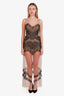 For Love & Lemons Beige/Black Mesh Lace Maxi Dress Size XS